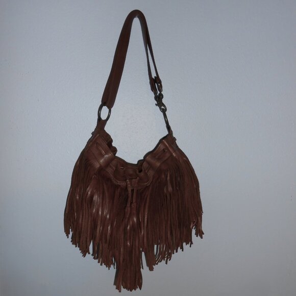 McFadin fringed leather shoulder / crossbody bag - Picture 7 of 13